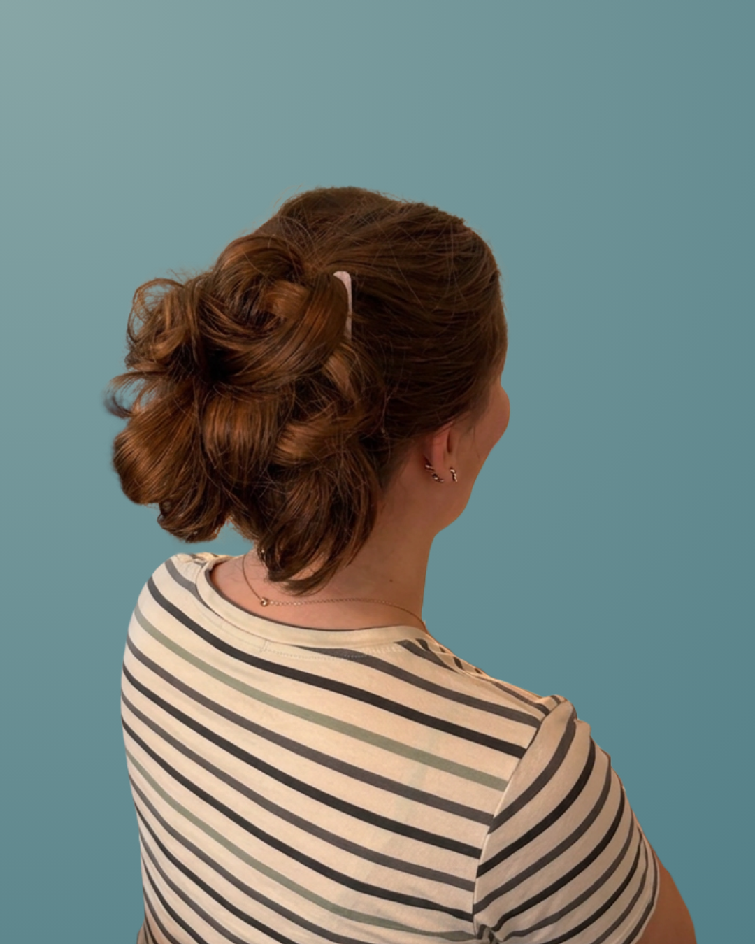 Halo Comb in a twisted updo